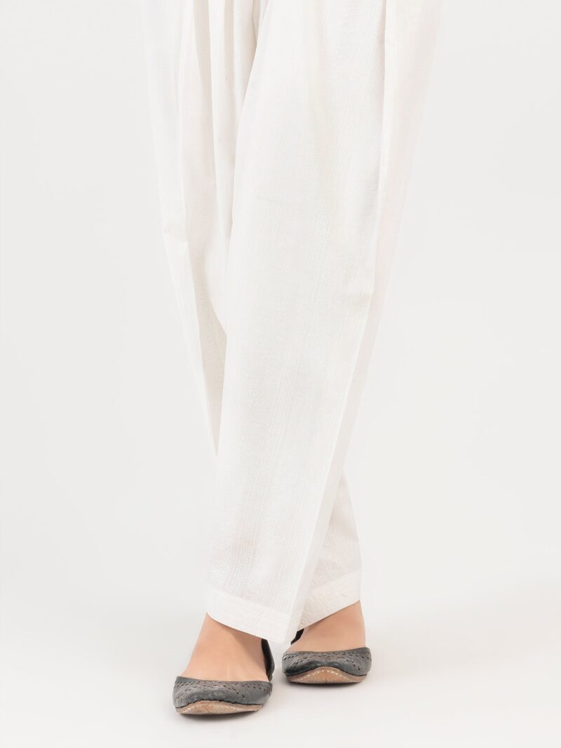 ✅ Basic Cotton Shalwar For Women (Off-White)– BCS-OF - Image 4