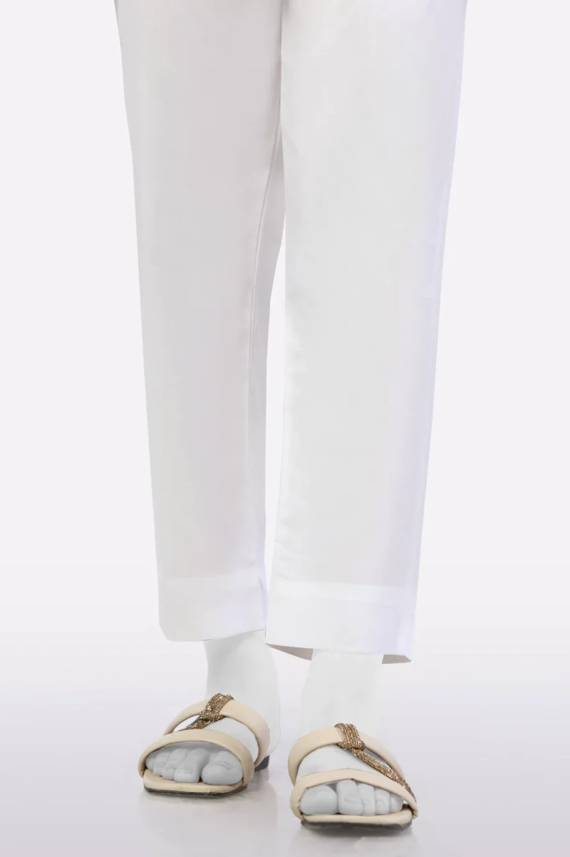 Basic Cotton Pant Trouser For Women (WHITE)-BCPT - Image 4