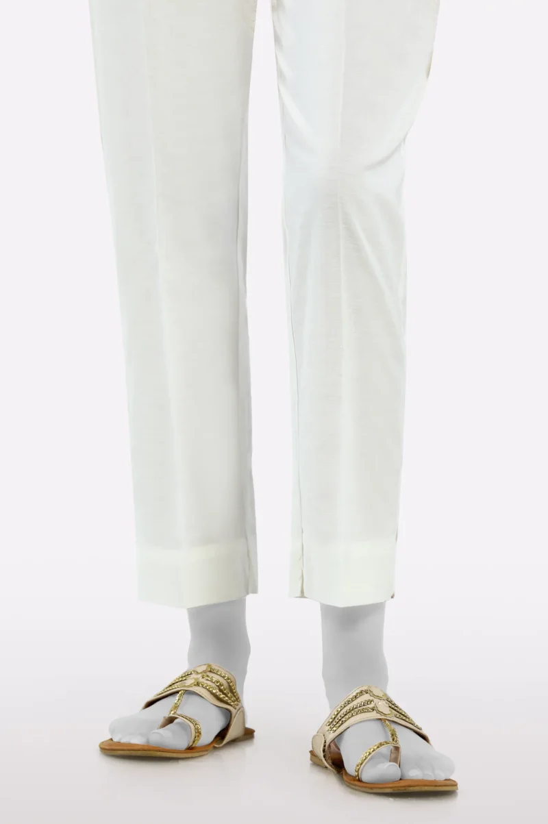 Basic Cotton Pant Trouser For Women (WHITE)-BCPT - Image 3