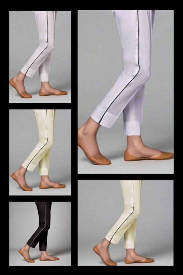 Straight Cotton Pants with Side Dori Piping – SCPD